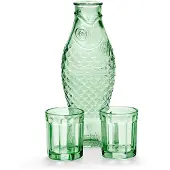 Serax Fish & Fish Set Carafe avec 2 Verres Green