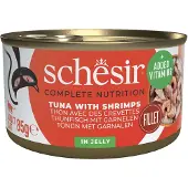 Schesir Thon aux crevettes en gelée pour chats, 6 x 85 g