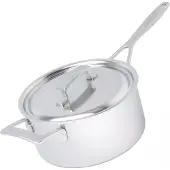 Demeyere Industry 5, 1029684 casserole en inox avec couvercle, 22 cm, 4l