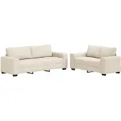 vidaXL Canapé 2 places Beige 221 x 80 x 82 cm Tissu en lin mélangé