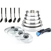Arthur Martin Batterie de cuisine Inox 15 Pcs 5535