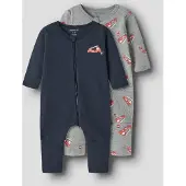 Name it Firetruck Long Sleeve Pyjama 2 Units Bleu,Gris 0 Months Garçon