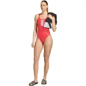 Adidas 3 Stripes V-back Swimsuit Rouge 32 Femme