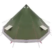 vidaXL Tente tipi avec toit et espace de rangement, verte, 560 x 560 x 300 cm, en taffetas