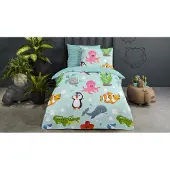 Bonjour les enfants Housse de couette pour enfants Seaworld 140x200/220 cm