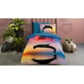 Good Morning Housse couette enfant DOLPHIN 140x200/220 cm Multicolore