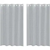vidaXL Rideau en Voile 2 pcs Gris foncé 175 x 140 cm Polyester