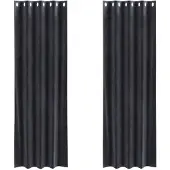 vidaXL Rideaux occultants, 2 pièces, gris foncé, 140 x 225 cm, velours