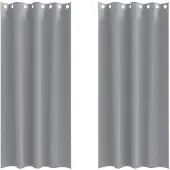 vidaXL Rideaux occultants avec anneaux 2 pcs gris clair 260 x 140 cm
