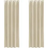 vidaXL Rideaux occultants 2 pcs Crème 140 x 245 cm Velours