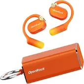 Openrock - X Orange - Casque sans fil à oreilles ouvertes - Bluetooth - Grande autonomie - Réduction du bruit - sans fil - Technologie TubeBass