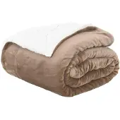 vidaXL Jeté Camel 130 x 150 cm Toison