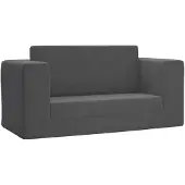 vidaXL Canapé-lit pour enfants 2 places Anthracite Peluche douce