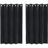 vidaXL Rideaux occultants 2 pcs noir 140 x 140 cm velours