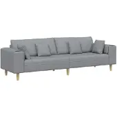 vidaXL Sofa en tissu avec coussin Gris clair 208 cm tissu