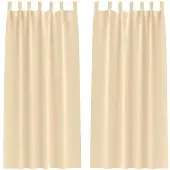 vidaXL Rideaux occultants avec anneaux 2 pcs Crème 245 x 140 cm