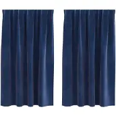 vidaXL Rideaux occultants, 2 pièces, bleu foncé, 140 x 175 cm, velours