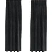 vidaXL Rideaux occultants 2 pièces Noir 140 x 225 cm Velours