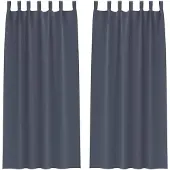 vidaXL Rideaux occultants à œillets, lot de 2, anthracite, 245 x 140 cm