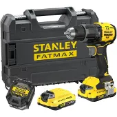 Stanley FatMax - V20 Perceuse visseuse à percussion 60 Nm BRUSHLESS Lithium 18V 2 batteries 2Ah en malette Pro-Stack - SFMCD716D2T-QW