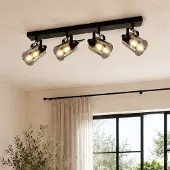 LumenXL Plafonnier avec verre gris fumé, 4 lumières - Lucie