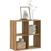 vidaXL Bibliothèque chêne artisanal 68,5x32x68,5 cm bois d'ingénierie
