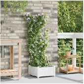 vidaXL Pots de jardin Blanc 40 x 40 x 126 cm Acier