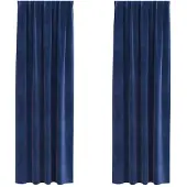 vidaXL Rideaux occultants 2 pcs bleu foncé 140 x 245 cm velours