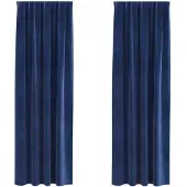 vidaXL Rideaux occultants 2 pcs bleu foncé 140 x 225 cm velours
