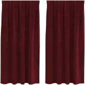 vidaXL Rideaux occultants 2 pcs vin rouge 140 x 175 cm velours
