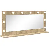 vidaXL Miroir de salle de bain , finition chêne Sonoma, 100 x 45 x 18 cm, forme rectangulaire