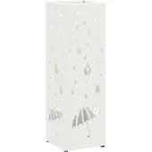 vidaXL Porte-parapluie Blanc 15,5 x 15,5 x 49 cm Métal