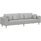 vidaXL Canapé gris nuage 250 x 77 x 76 cm en tissu