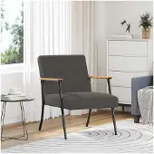 vidaXL fauteuil Gris foncé 59 x 75 x 78 cm
