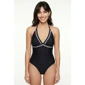 JOOP! Maillot de bain ' Polka Dots ' noir / blanc