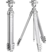 Leofoto Trépied ultra-compact série Azure AZ-204C+MBH-30, entièrement argenté