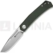 SENCUT Braxx S25089-2, Satin D2, Green Canvas Micarta couteau de poche