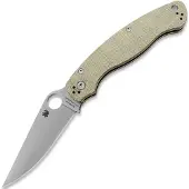 Spyderco Couteau pliant Military 2 Cru-Wear, Brown Canvas Micarta