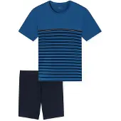 Schiesser Pyjama court ' Nightwear Shorty ' bleu
