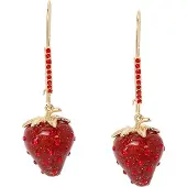 Betsey johnson Boucles d'oreilles or / rouge foncé