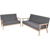 vidaXL Ensemble de canapés 2 pièces tissu gris foncé