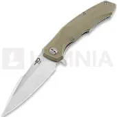 Bestech Couteau pliant Warwolf - Stonewash + Satin - G10, beige