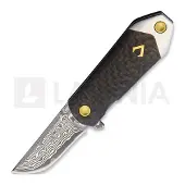 V Nives Couteau pliant KillaBite Damascus, carbon fiber