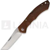 Komoran Couteau pliant Brown Linen Micarta