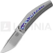 Reate Couteau pliant Large Krypton, Bead Blast Ti/Timascus