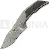 Reate Couteau pliant T3000 Damasteel, Carbon Fiber