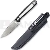 RealSteel Couteau Dex Apex, Carbon Fiber & White G-10, Satin