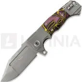 Andre de Villiers Couteau pliant Savage Blasted, Purple Kirinite