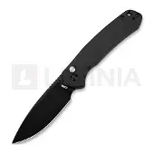 CJRB Couteau pliant Pyrite Button Lock Black Black Blade