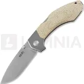 MKM Knives Couteau pliant Hero - Stonewashed - Canvas Micarta, natural